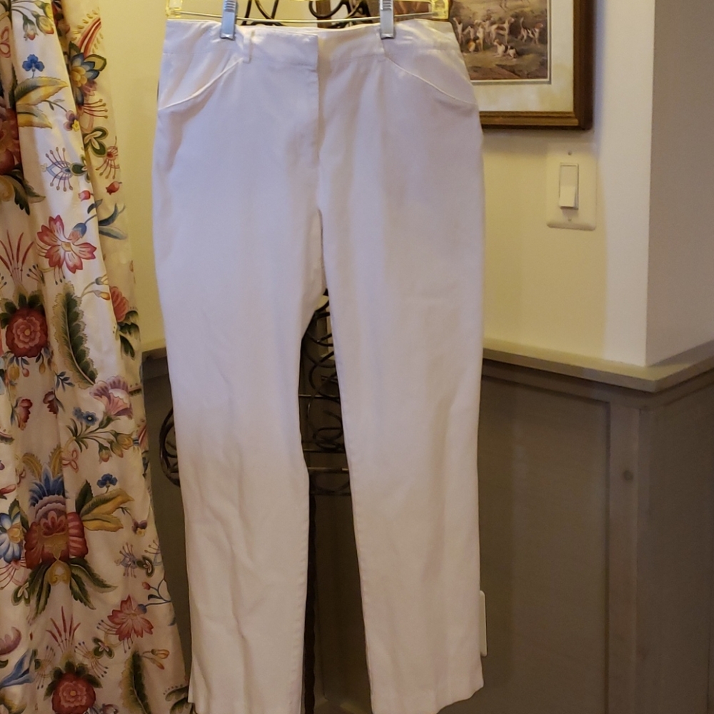 Time to Travel Lilly Pulitzer White Pressed Cotton Pants